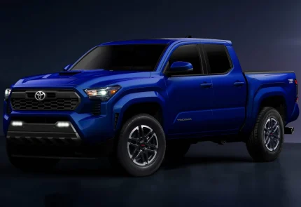 Вигляд з переду в темно синіх кольорах Toyota Tacoma 2024